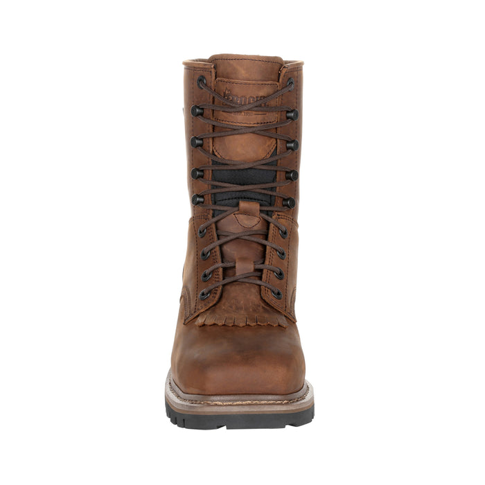 Rocky Mens Dark Brown Leather CT Waterproof Logger Boots