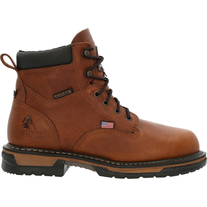 Rocky Mens Brown Leather Ironclad Waterproof Work Boots