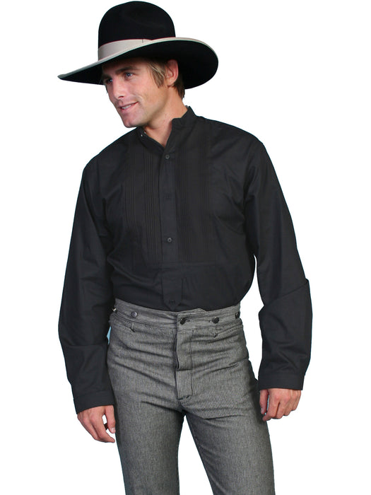 Scully RangeWear Mens Black 100% Cotton Gambler L/S Western Shirt