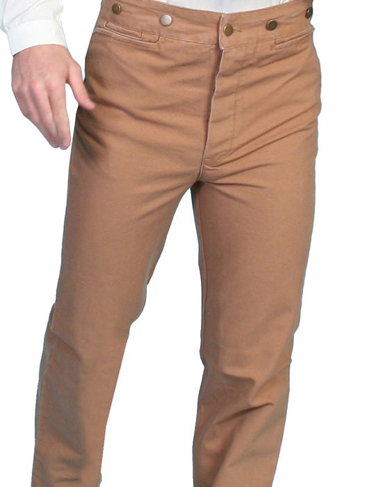 Scully RangeWear Mens Brown 100% Cotton Notched Button Fly Canvas Pant