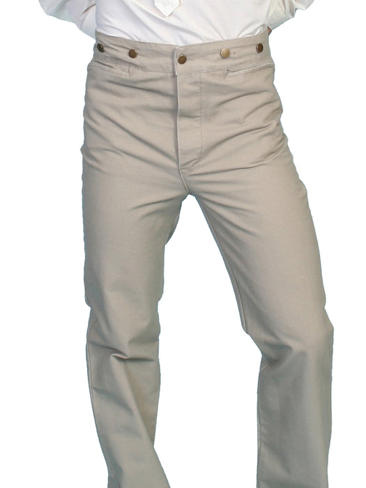 Scully Mens Sand 100% Cotton 1800s High Rise Trousers