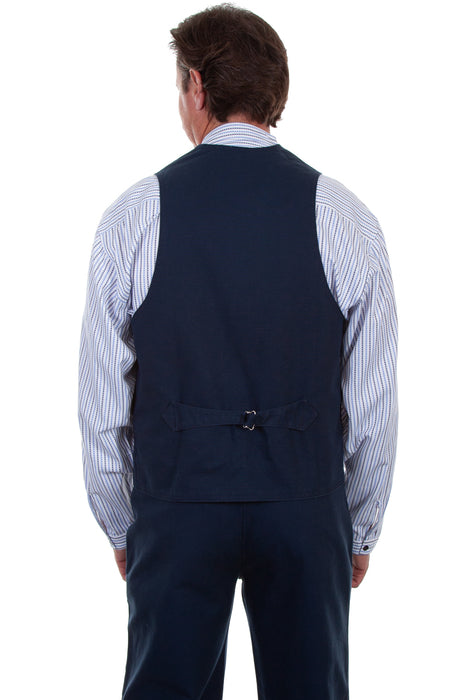 Scully Mens Navy 100% Cotton Canvas Vest