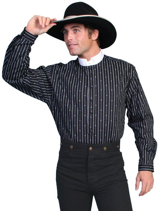 Scully Rangewear Mens Black 100% Cotton L/S Tombstone Western Shirt