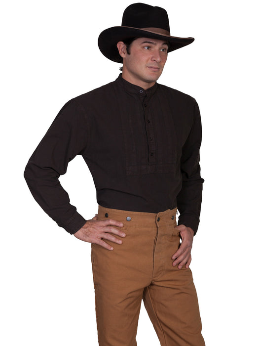 Scully Rangewear Mens Brown 100% Cotton L/S Big Townfolk Western Shirt