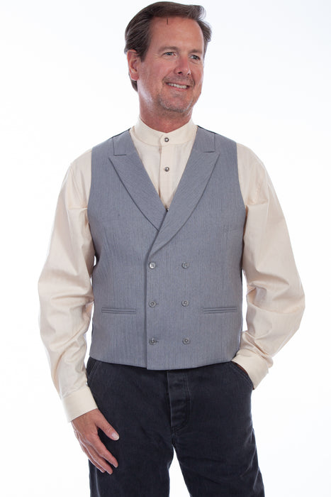 Scully Mens Grey Polyester Mini Herringbone Vest