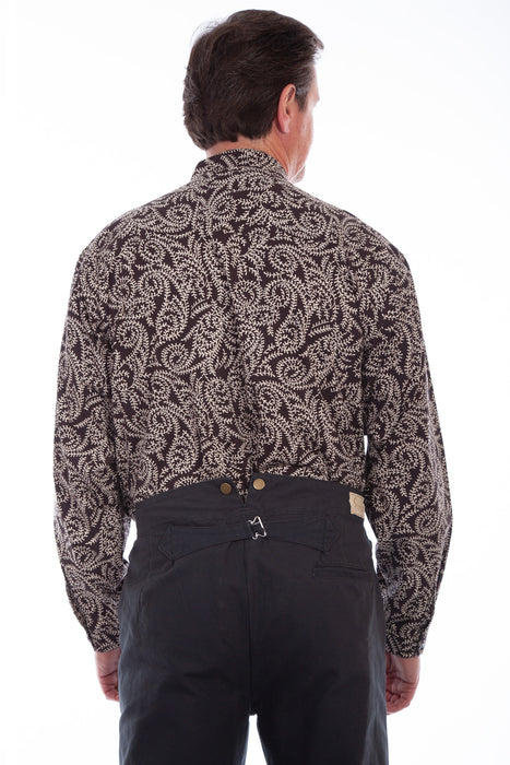 Scully Mens Brown 100% Cotton Lg Paisley L/S Shirt