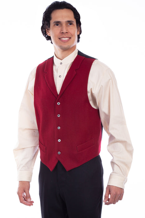 Scully Mens Burgundy Wool Blend Vest