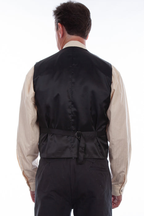 Scully Mens Black 100% Silk Notched Lapels Vest