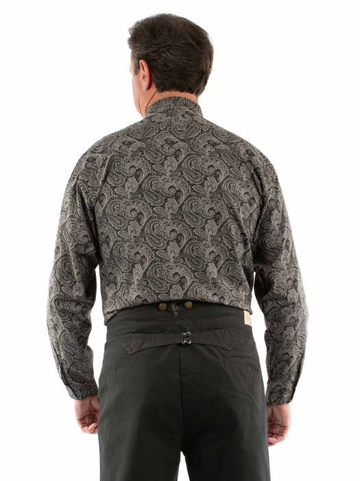 Scully Mens Big Paisley Black 100% Cotton L/S Shirt