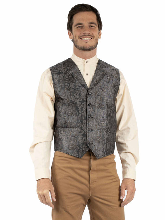 Scully Mens Notched Old West Grey 100% Polyester Vest