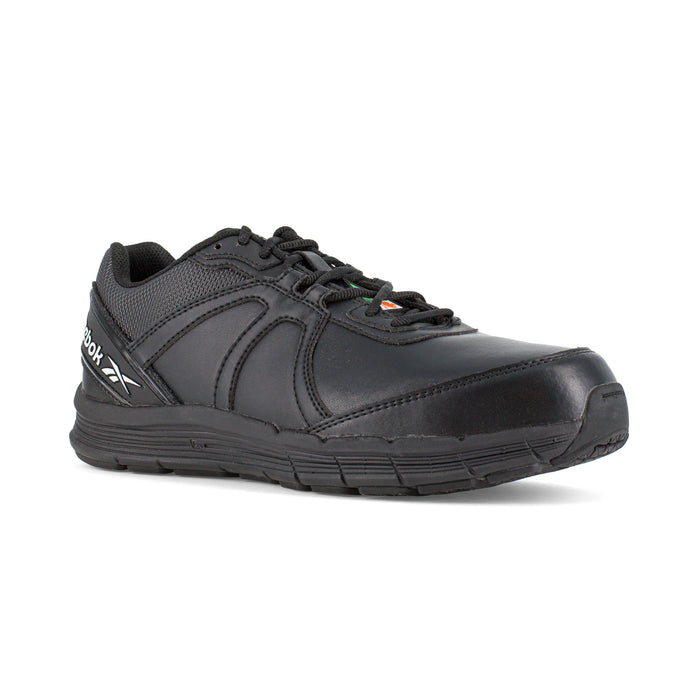 Reebok Mens Black Leather Work Shoes Performance Cross Trainer ST