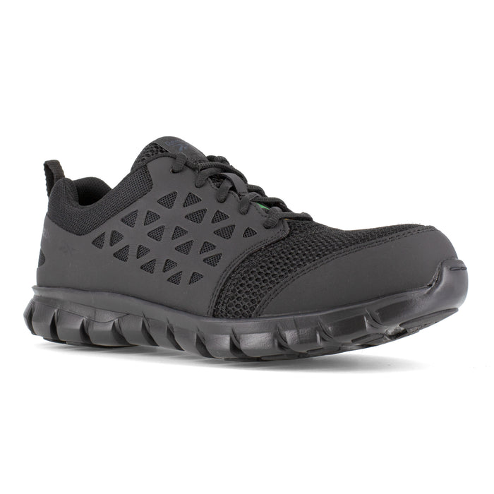 Reebok Mens Black Textile Work Shoes Sublite Cushion Athletic CT