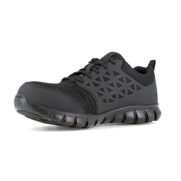 Reebok Mens Black Textile Work Shoes Sublite Cushion Athletic CT