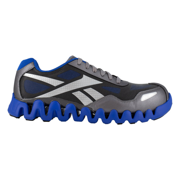 Reebok Mens Grey/Blue Mesh Work Shoes Zig Pulse Athletic CT