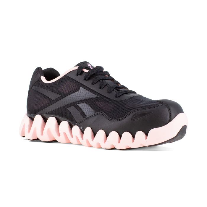 Reebok Womens Black/Pink Mesh Work Shoes Zig Pulse Athletic CT