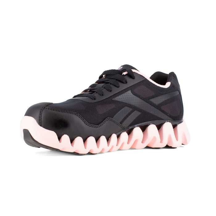 Reebok Womens Black/Pink Mesh Work Shoes Zig Pulse Athletic CT