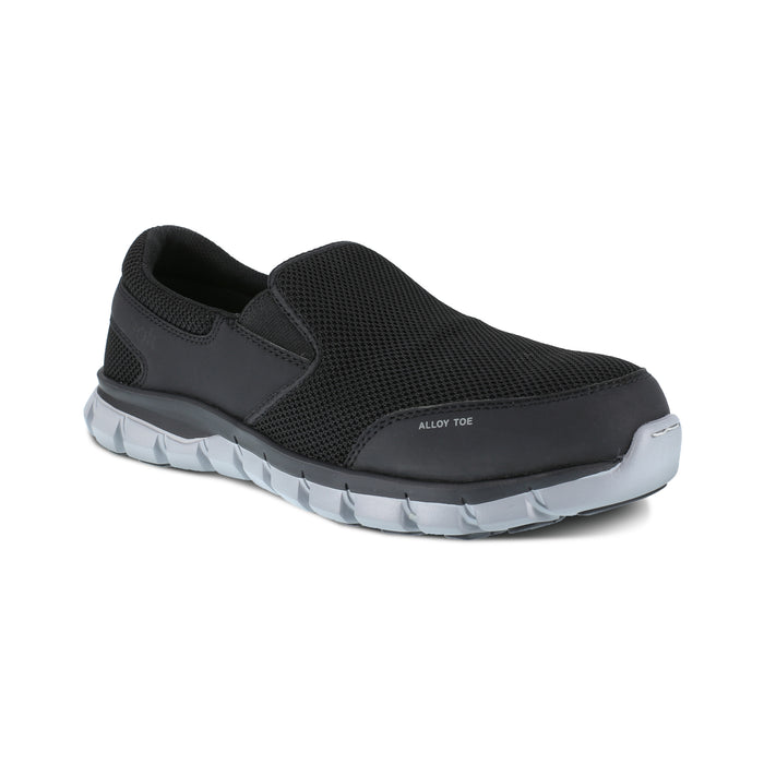 Reebok Mens Black Mesh Work Shoes Athletic Slip-On EH SR AT