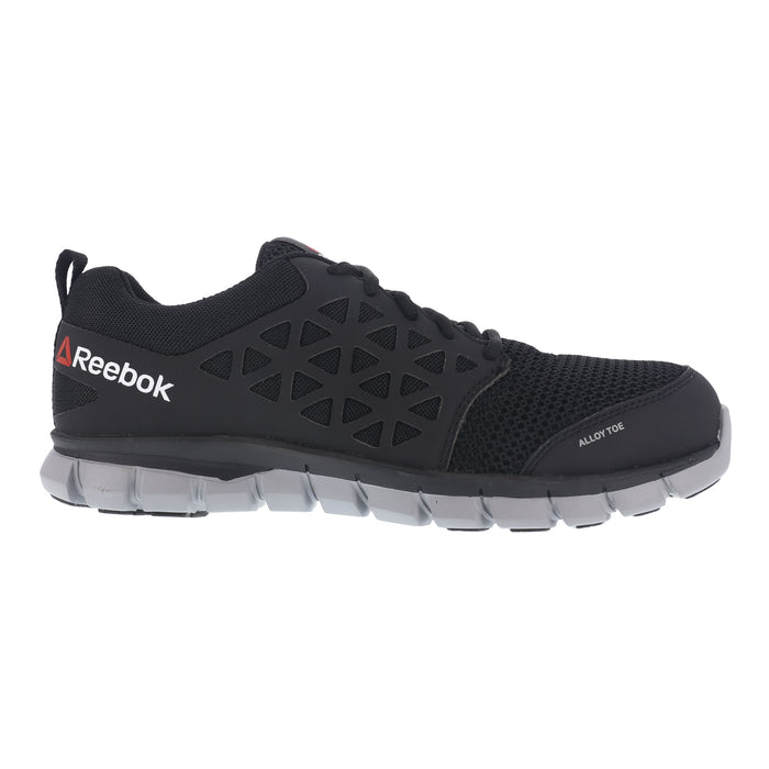 Reebok Mens Black Mesh Work Shoes Sublite Oxford