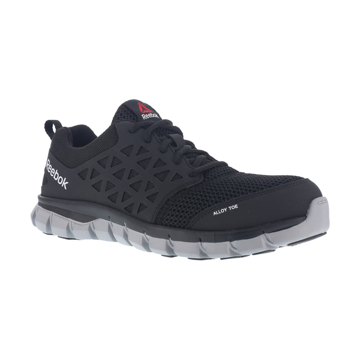 Reebok Mens Black Mesh Work Shoes Sublite Oxford