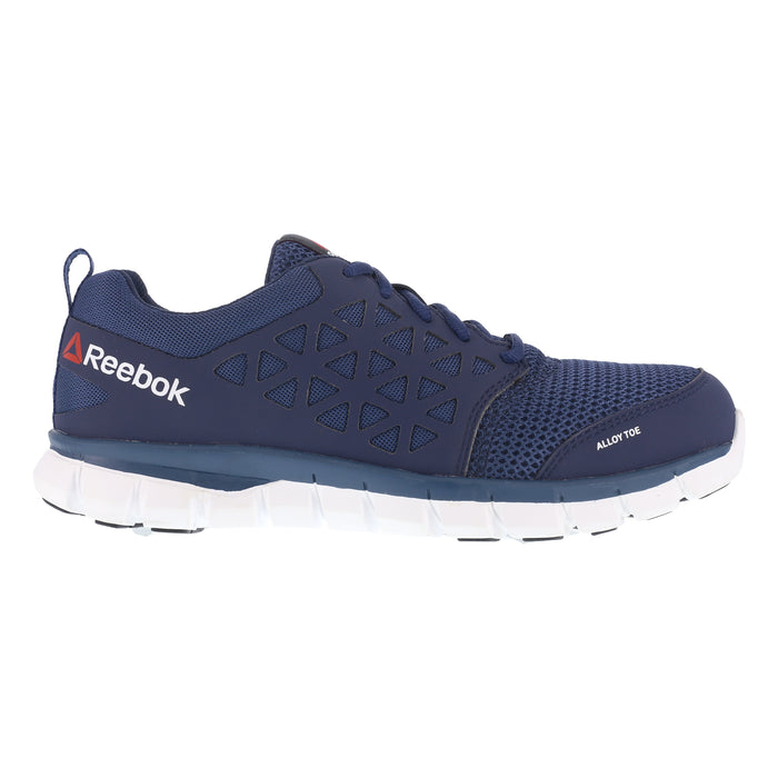 Reebok Mens Navy Mesh Work Shoes Alloy Toe Oxfords