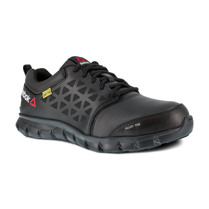 Reebok Mens Black Leather Oxfords Sublite Cushion Work AT