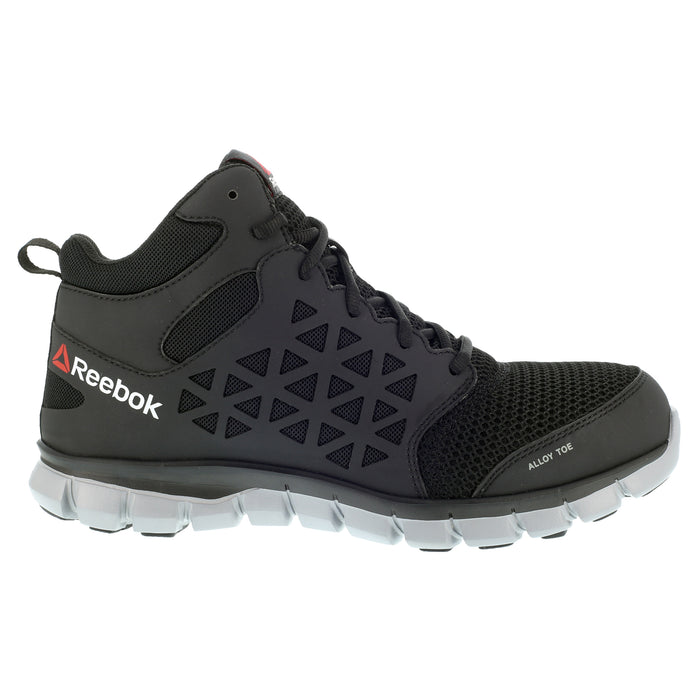 Reebok Womens Black Mesh Work Boots Athletic Mid Cut AT