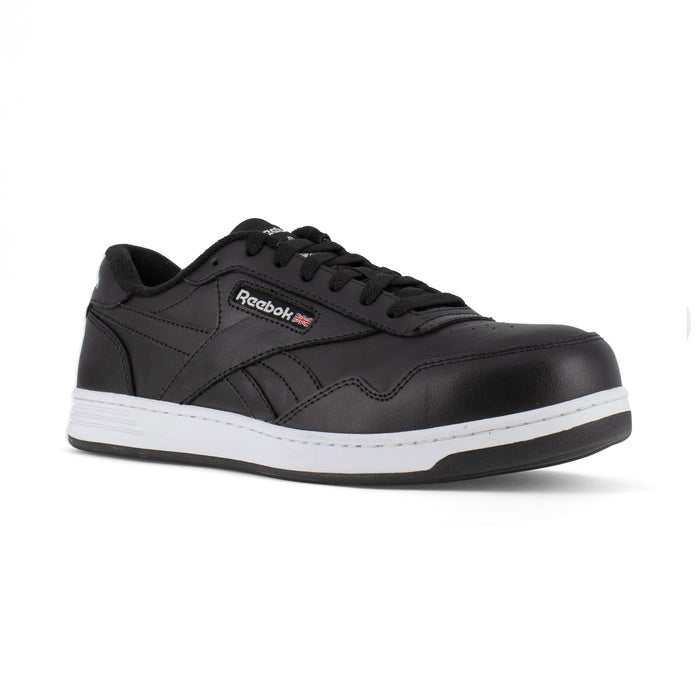 Reebok Mens Black/White Leather Work Shoes Club Memt Classic CT