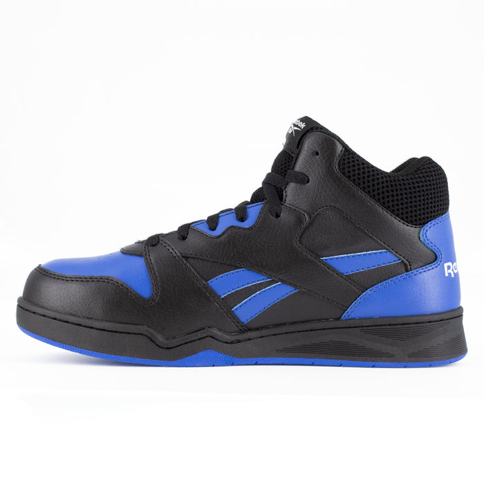 Reebok Mens Black/Blue Leather Work Boots High Top Sneaker Int Met Guard