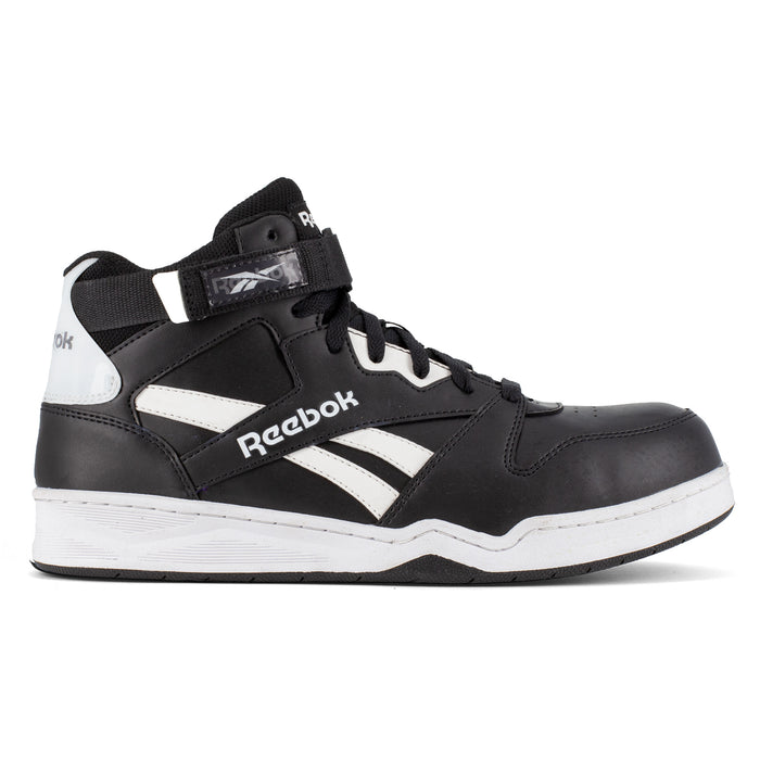 Reebok Mens Black/White Leather CT High Top Sneaker Work Shoes