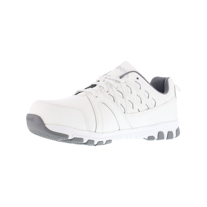 Reebok Mens White Leather Work Shoes ST Sublite Athletic