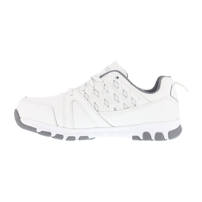 Reebok Mens White Leather Work Shoes ST Sublite Athletic