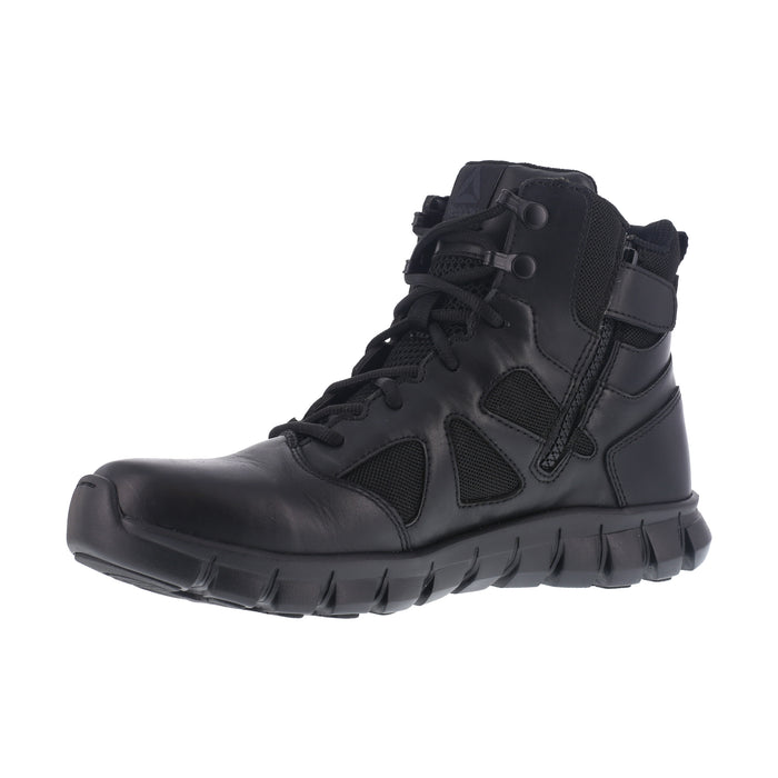 Reebok Mens Black Leather Work Boots Sublite Tactical Cushion