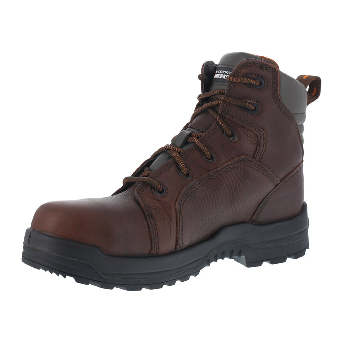 Rockport Mens Brown WP Leather 6in Work Boots More Energy Comp Toe