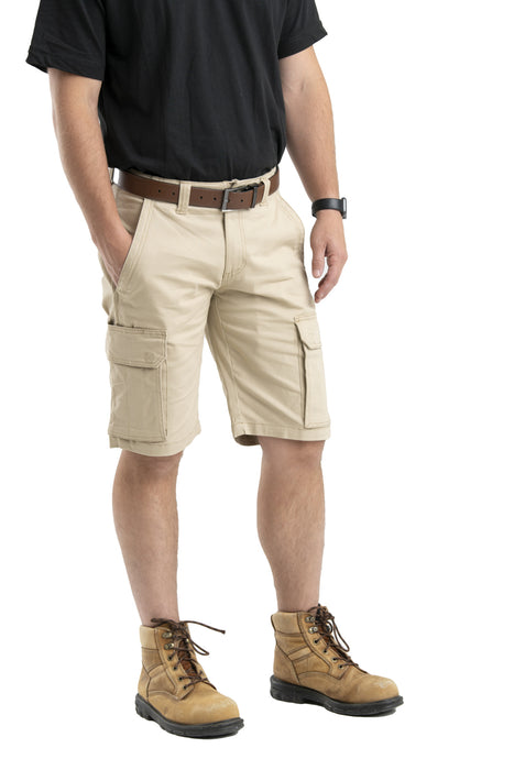 Berne Mens Sand Cotton Blend Heartland Flex Twill Work Short