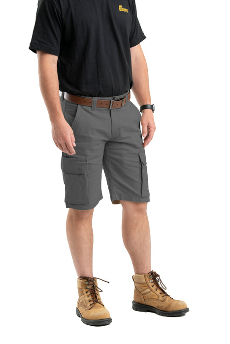 Berne Mens Slate Cotton Blend Heartland Flex Twill Work Short