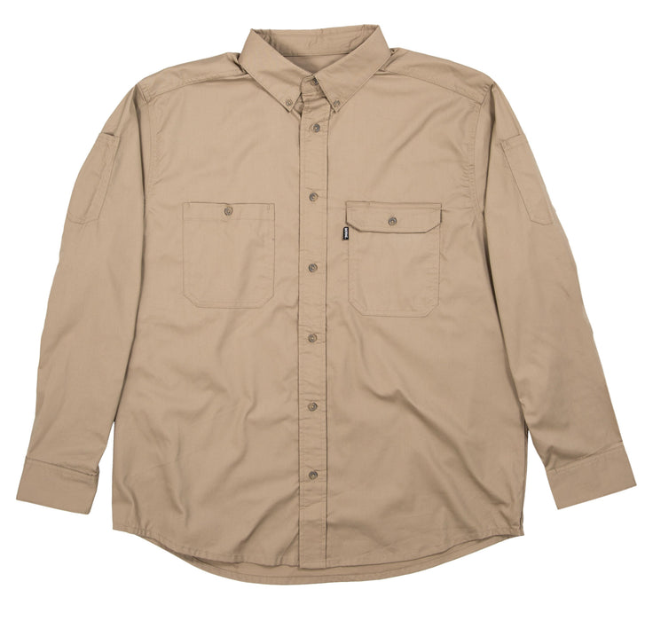 Berne Mens Desert Cotton Blend Utility Lightweight Canvas Shirt L/S