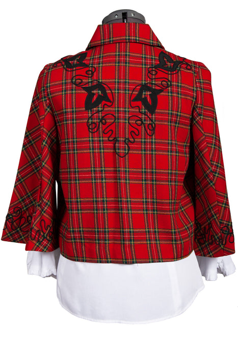 Scully Womens Red 100% Wool Tartan Plaid Jacket