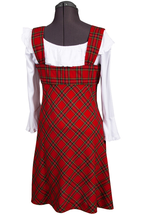 Scully Womens Red 100% Wool Tartan Plaid S/L Dress