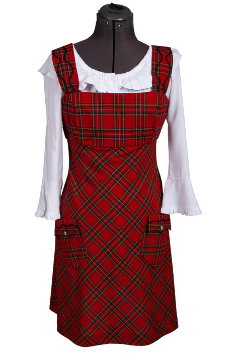 Scully Womens Red 100% Wool Tartan Plaid S/L Dress