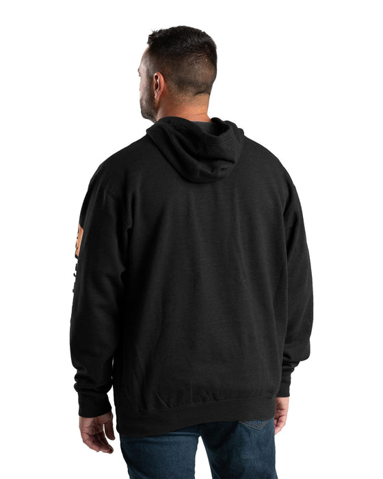 Berne Mens Black Cotton Blend Pullover Hooded Sweatshirt