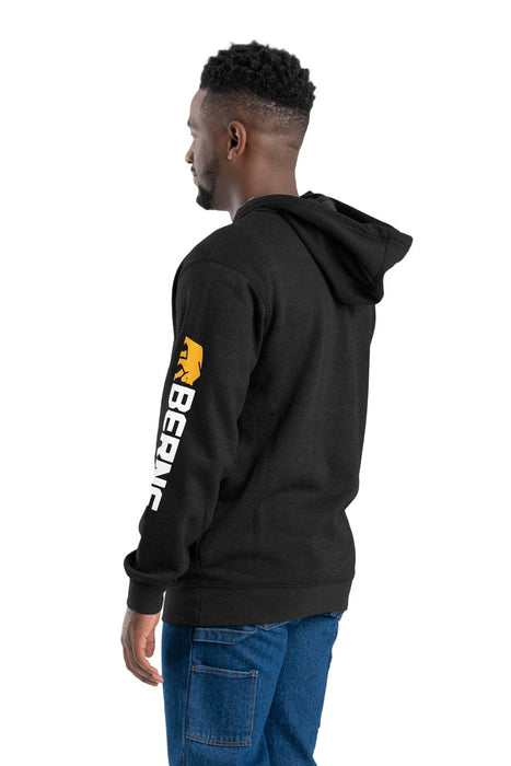 Berne Mens Black Cotton Blend Pullover Hooded Sweatshirt