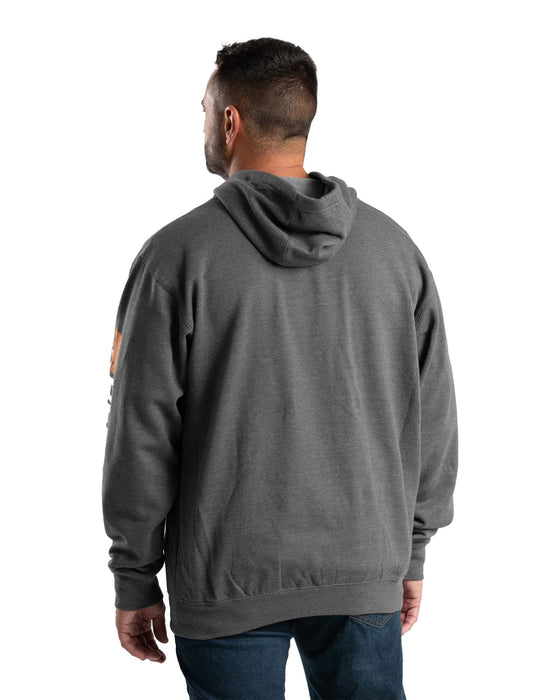 Berne Mens Signature Sleeve Pullover Graphite Cotton Blend Hoodie