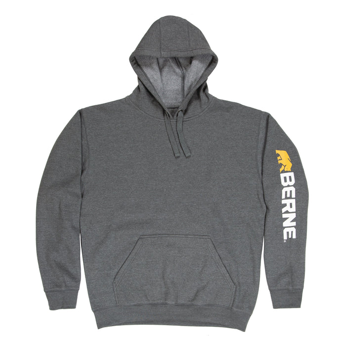 Berne Mens Graphite Cotton Blend Pullover Hooded Sweatshirt