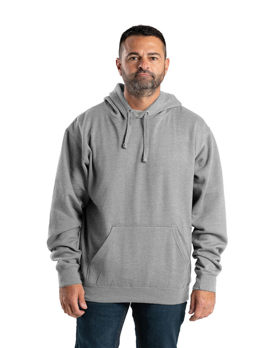 Berne Mens Grey Fleece Signature Sleeve Hooded Pullover