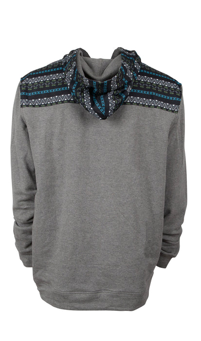 STS Ranchwear Mens Ryland Grey/Aztec Cotton Blend Hoodie