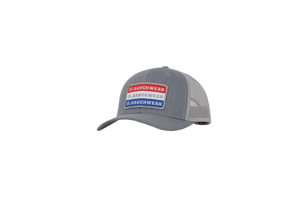 STS Ranchwear Unisex RWB Patch Heather Gray/Light Gray Cotton Blend Baseball Cap