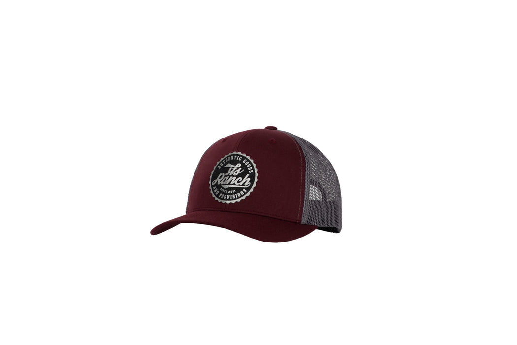 STS Ranchwear Unisex Bottle Patch Maroon/Gray Cotton Blend Baseball Cap Hat