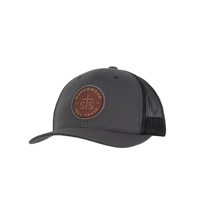 STS Ranchwear Unisex Rubber Patch Charcoal/Black Cotton Blend Baseball Cap Hat