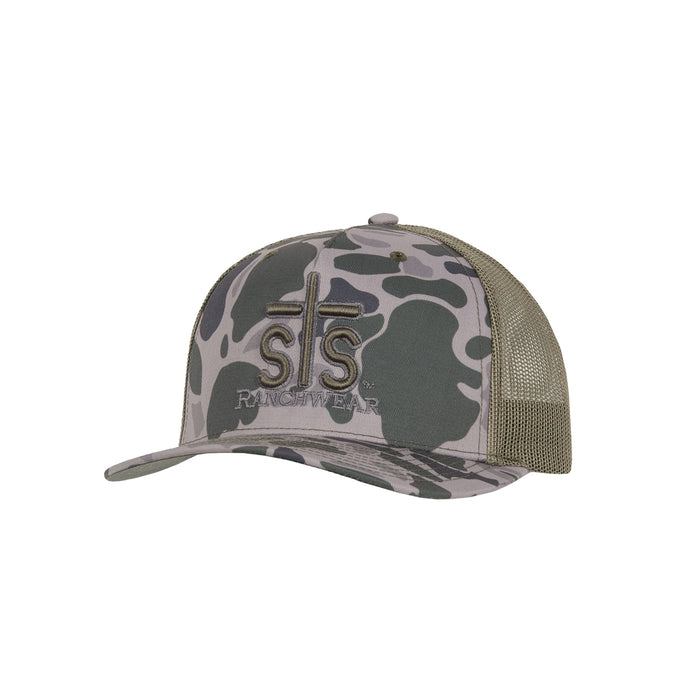 STS Ranchwear Unisex Puff Embroidery Marsh Duck Camo Cotton Blend Baseball Cap