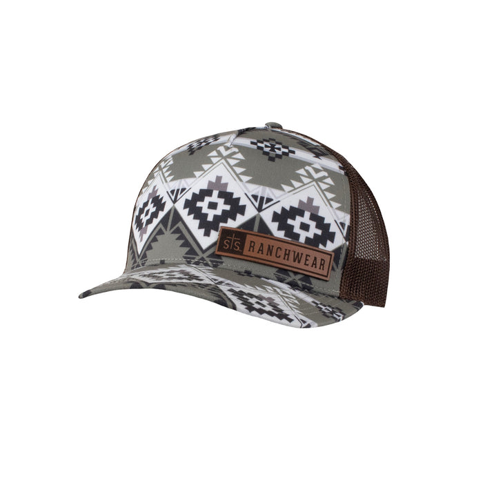 STS Ranchwear Unisex Bar Patch Tonal Aztec/Brown Cotton Blend Baseball Cap Hat